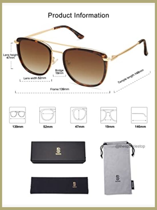 Retro Aviator Polarized Sunglasses, Square Frame, UV400 Protection main image 5
